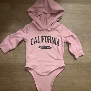 Pink "California" Hooded One-Piece Bodysuit for Kids